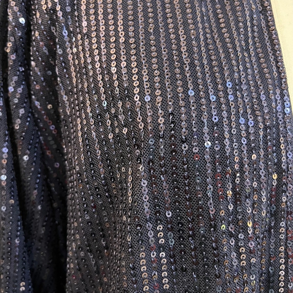 Vintage Eggplant Purple Sequin Open Front Evening Jacket Glam Party Layer XL - Picture 4 of 7